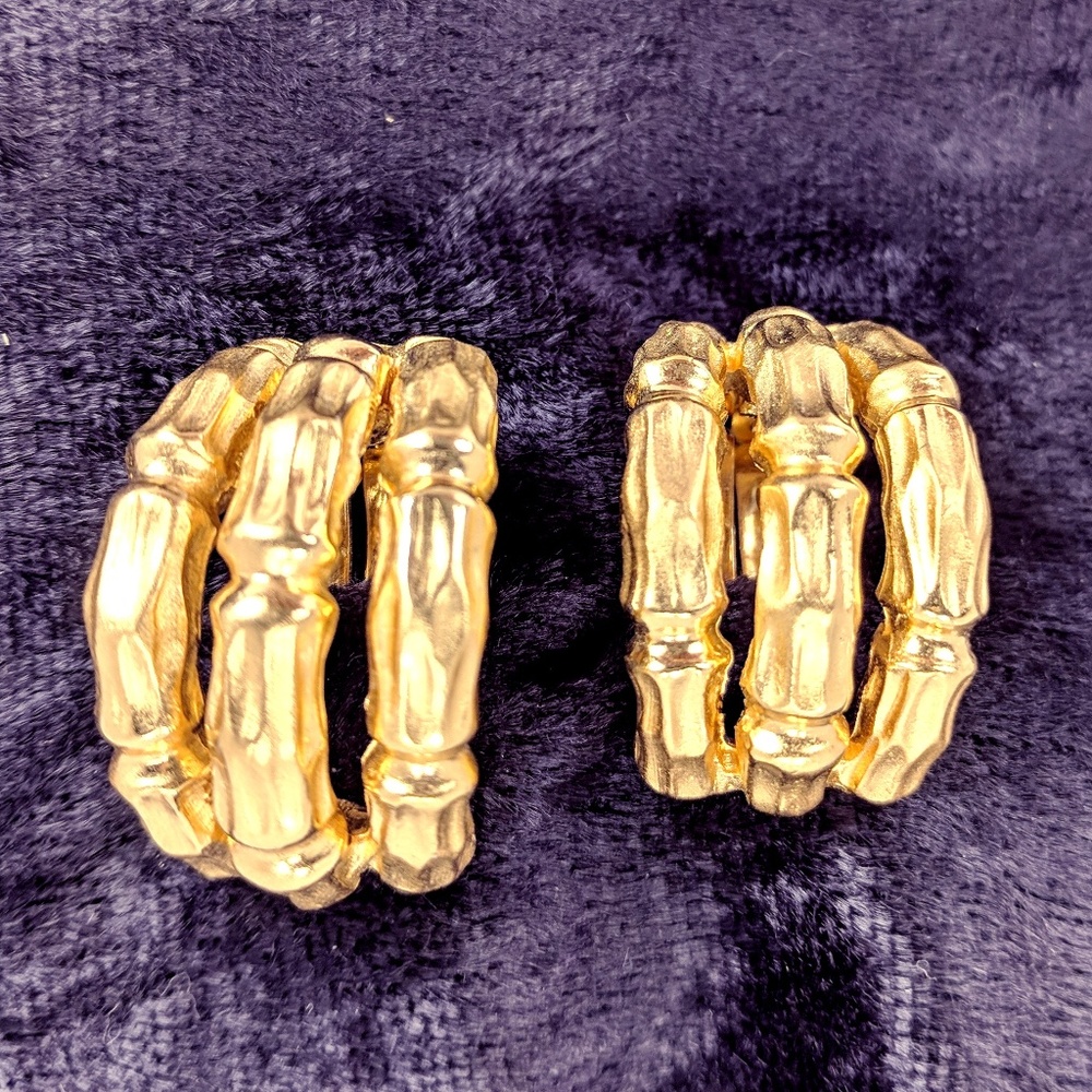 Vintage Ciner Earrings - Rare - Bamboo